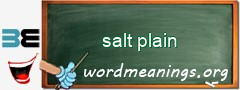 WordMeaning blackboard for salt plain